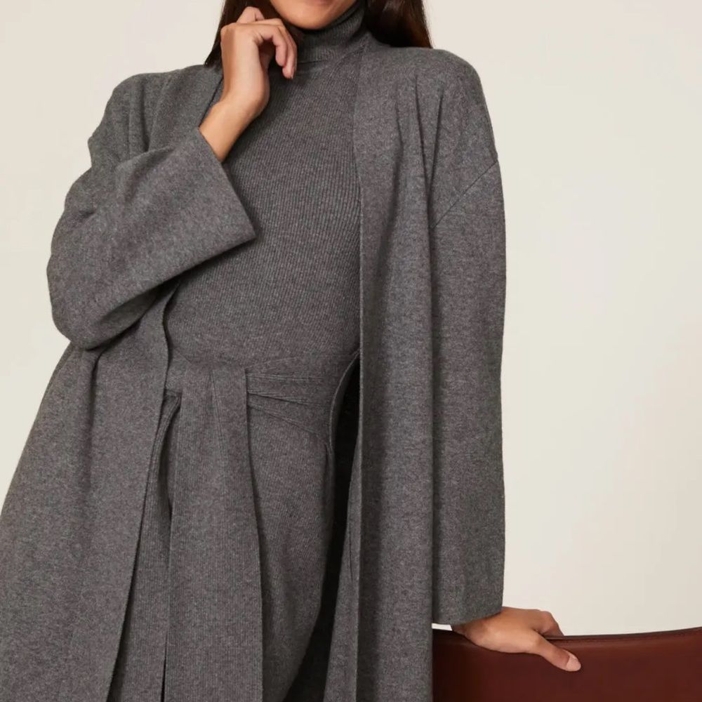 Toccin Grey Rib Knit Duster